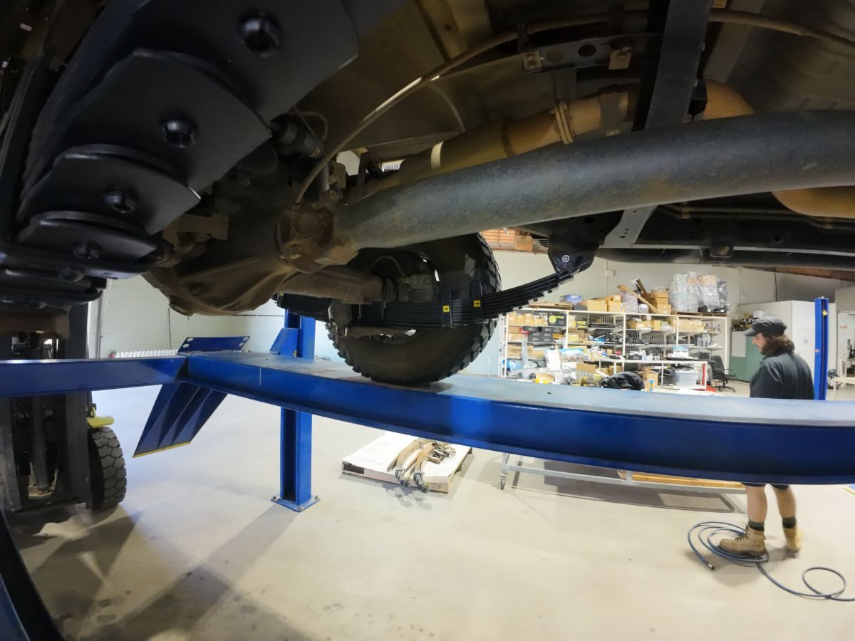 Old Man Emu parabolic springs fitted to 4WD suspension